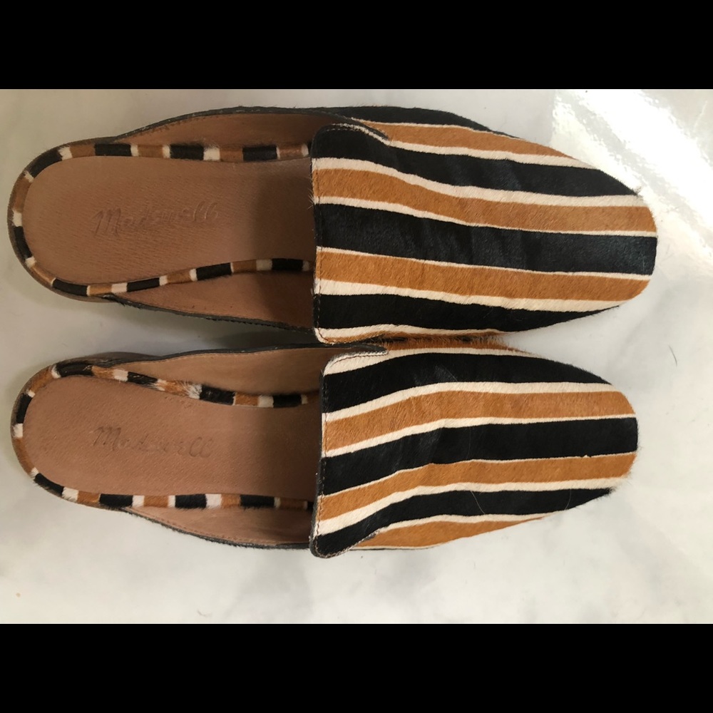 Madewell Willa Loafer. Calf hair striped. Very good condition.